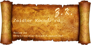 Zeidler Kocsárd névjegykártya